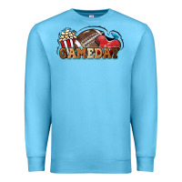 Ocean Blue Game day football popcorn Premium Sweatshirt - HowdyJamesFarm