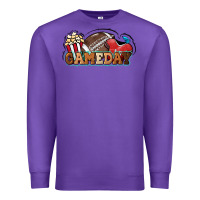 Purple Game day football popcorn Premium Sweatshirt - HowdyJamesFarm