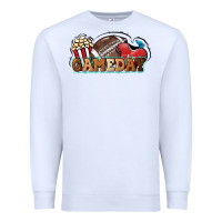 White Game day football popcorn Premium Sweatshirt - HowdyJamesFarm
