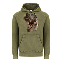 Vintage Olive Tyrannosaurus T Rex Face Vintage Hoodie - LillyAllenDesigns