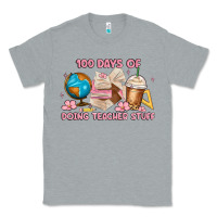 Heather Grey 100 days of doing teacher stuff Classic Tee - MaliasSmallBusiness