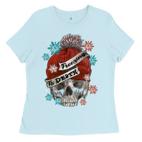 Baby Blue freezing to death skull Ladies Tee - FaDigitalArtStudio