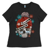 Black freezing to death skull Ladies Tee - FaDigitalArtStudio