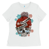 White freezing to death skull Ladies Tee - FaDigitalArtStudio