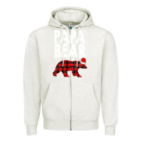 Oatmeal Heather Papa Bear Zipper Hoodie - Bettercallsaul