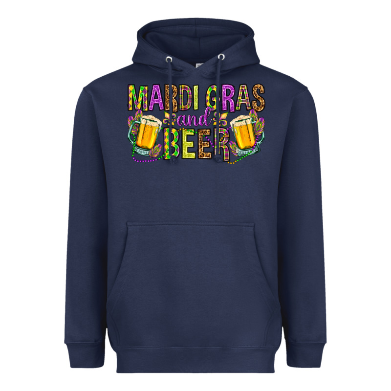 Mardi Gras And Beer Heavyweight Hoodie by HowdyJamesFarm | Teevron