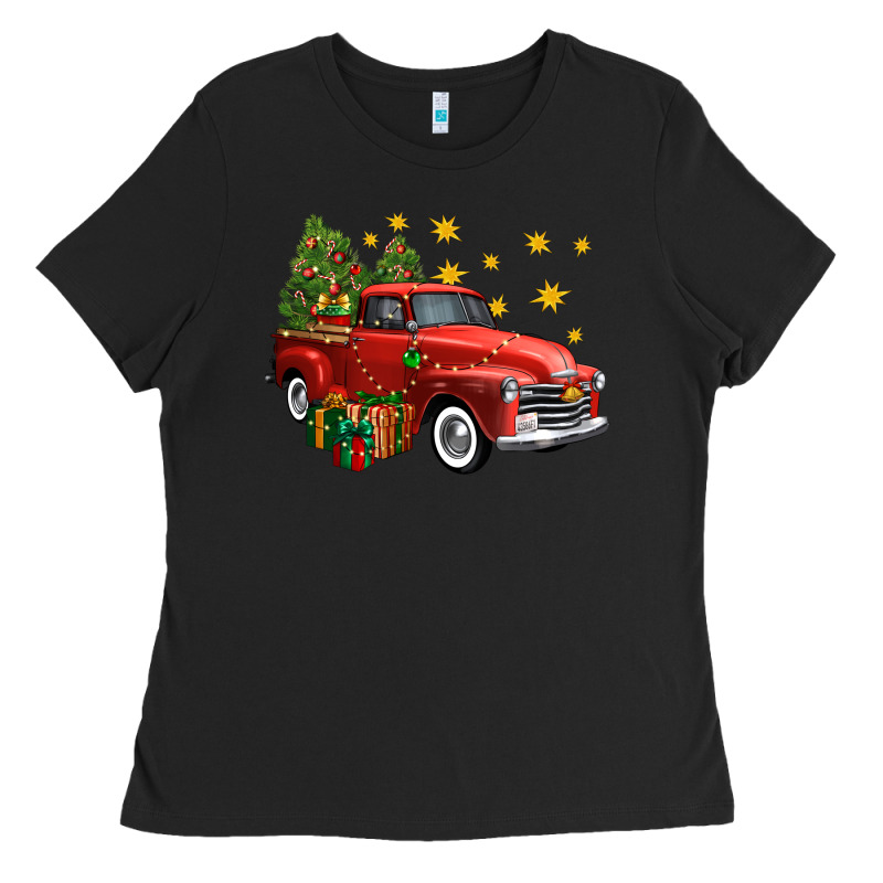 Christmas Truck Ladies Tee by FaDigitalArtStudio | Teevron