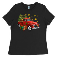 Black christmas truck Ladies Tee - FaDigitalArtStudio