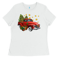 White christmas truck Ladies Tee - FaDigitalArtStudio