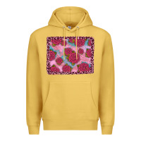 Antique Gold pink rose leopard background Premium Hoodie - JahusDesignShop