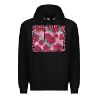 Black pink rose leopard background Premium Hoodie - JahusDesignShop