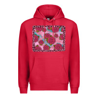 Cardinal pink rose leopard background Premium Hoodie - JahusDesignShop