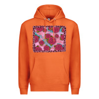 Carrot pink rose leopard background Premium Hoodie - JahusDesignShop