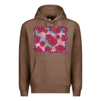 Chestnut pink rose leopard background Premium Hoodie - JahusDesignShop
