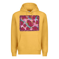 Mustard pink rose leopard background Premium Hoodie - JahusDesignShop