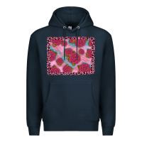 Navy pink rose leopard background Premium Hoodie - JahusDesignShop