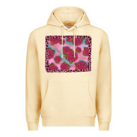 Pina Colada pink rose leopard background Premium Hoodie - JahusDesignShop