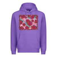 Purple pink rose leopard background Premium Hoodie - JahusDesignShop