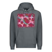Rock pink rose leopard background Premium Hoodie - JahusDesignShop