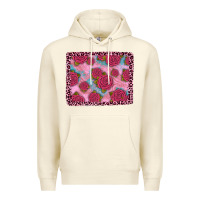 Pink Rose Leopard Background Premium Hoodie | Teevron