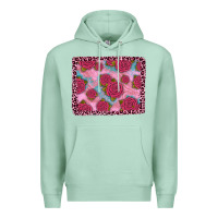 Seafoam pink rose leopard background Premium Hoodie - JahusDesignShop
