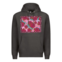 Smoke pink rose leopard background Premium Hoodie - JahusDesignShop