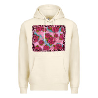 Tofu pink rose leopard background Premium Hoodie - JahusDesignShop