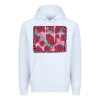 White pink rose leopard background Premium Hoodie - JahusDesignShop