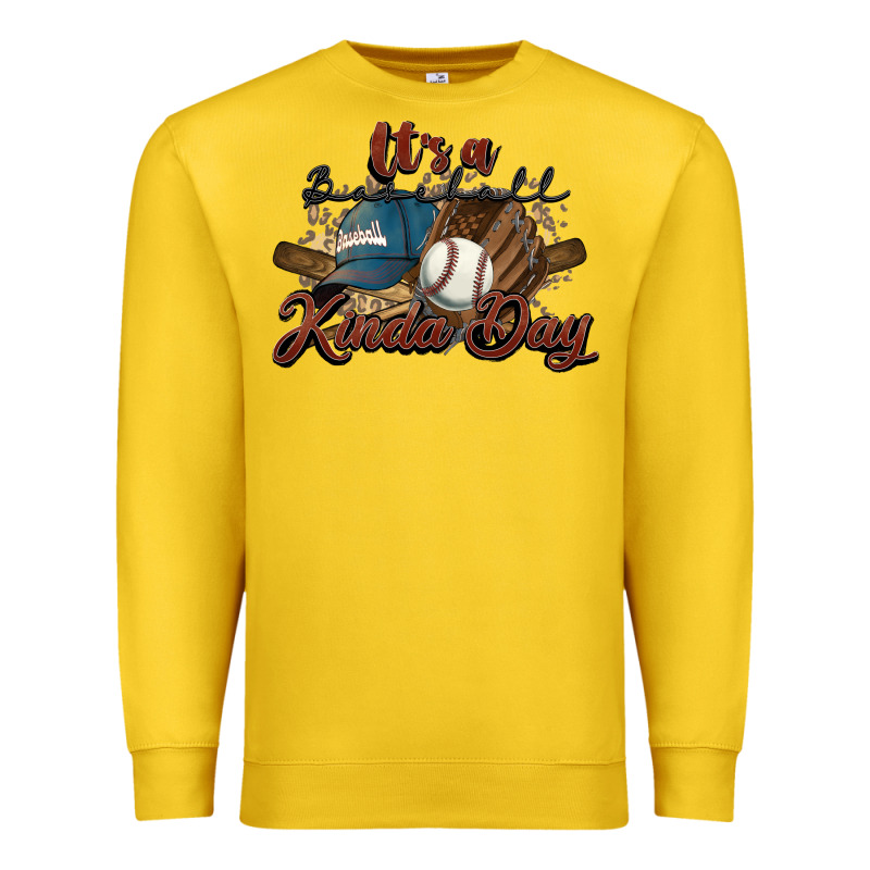 It's A Baseball Kinda Day Premium Sweatshirt by HowdyJamesFarm | Teevron