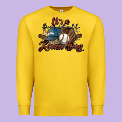 It's A Baseball Kinda Day Premium Sweatshirt Designed By Howdyjamesfarm