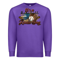 Purple It's a Baseball kinda day Premium Sweatshirt - HowdyJamesFarm