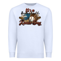 White It's a Baseball kinda day Premium Sweatshirt - HowdyJamesFarm