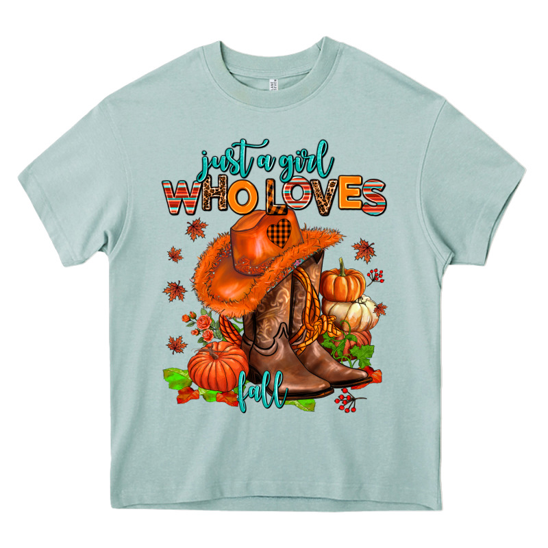 Jusr A Girl Who Loves Fall  Cowgirl Heavy Core Tee by AdoDesignShop | Teevron
