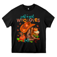 Black jusr a girl who loves fall  cowgirl Heavy Core Tee - AdoDesignShop