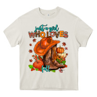 Cream jusr a girl who loves fall  cowgirl Heavy Core Tee - AdoDesignShop