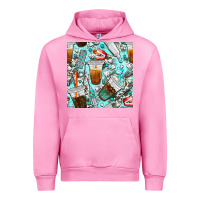 Fuchsia Pink dentist coffee cups toothpaste and teeth with cowhide seamless pattern Urban Hoodie - BundleAndBundleShop