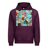 Mauve Wine dentist coffee cups toothpaste and teeth with cowhide seamless pattern Urban Hoodie - BundleAndBundleShop