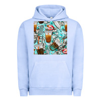 Pigment Grape Ice dentist coffee cups toothpaste and teeth with cowhide seamless pattern Urban Hoodie - BundleAndBundleShop