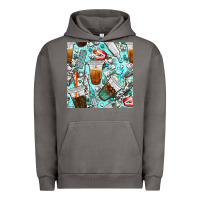 Pigment Tornado dentist coffee cups toothpaste and teeth with cowhide seamless pattern Urban Hoodie - BundleAndBundleShop