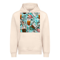 Sandshell dentist coffee cups toothpaste and teeth with cowhide seamless pattern Urban Hoodie - BundleAndBundleShop