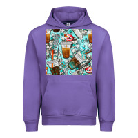 Tulip dentist coffee cups toothpaste and teeth with cowhide seamless pattern Urban Hoodie - BundleAndBundleShop