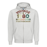 Dove Grey Vintage 1980 Limited Edition 41 Years Of Being Awesome Zipper Hoodie - Bettercallsaul