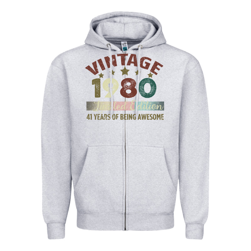 Vintage 1980 Limited Edition 41 Years Of Being Awesome Zipper Hoodie by Bettercallsaul | Teevron