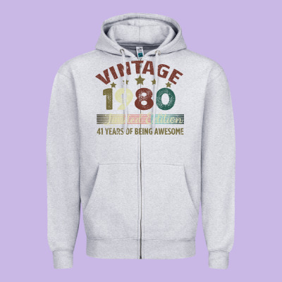 Vintage 1980 Limited Edition 41 Years Of Being Awesome Zipper Hoodie Designed By Bettercallsaul