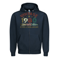 Navy Vintage 1980 Limited Edition 41 Years Of Being Awesome Zipper Hoodie - Bettercallsaul