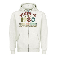 Oatmeal Heather Vintage 1980 Limited Edition 41 Years Of Being Awesome Zipper Hoodie - Bettercallsaul