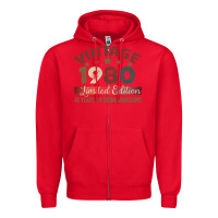 Red Vintage 1980 Limited Edition 41 Years Of Being Awesome Zipper Hoodie - Bettercallsaul