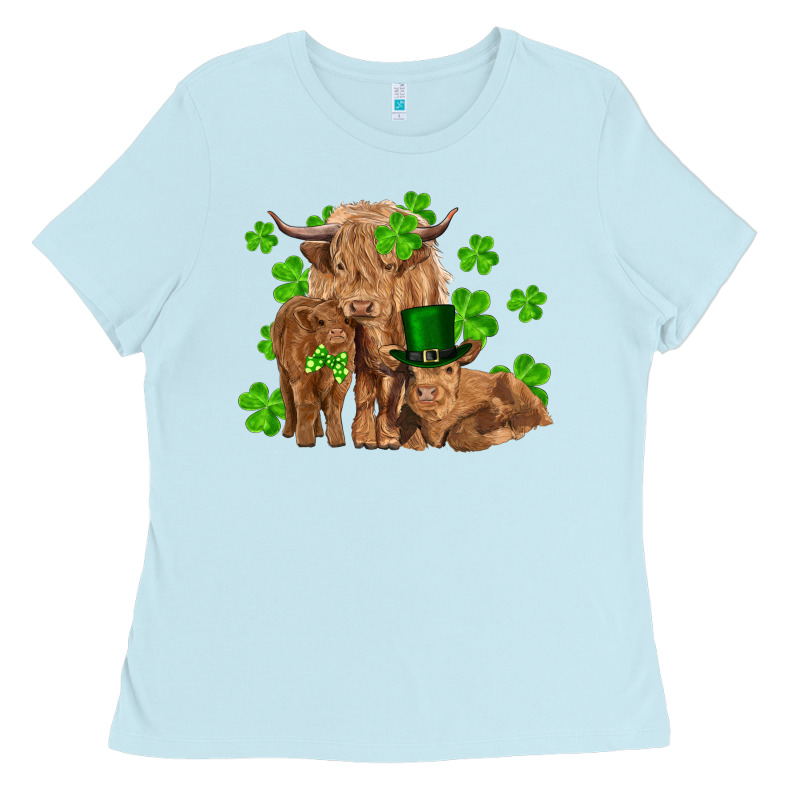 St Patrick's Day Cow Family Ladies Tee by RanaPortraitStore | Teevron