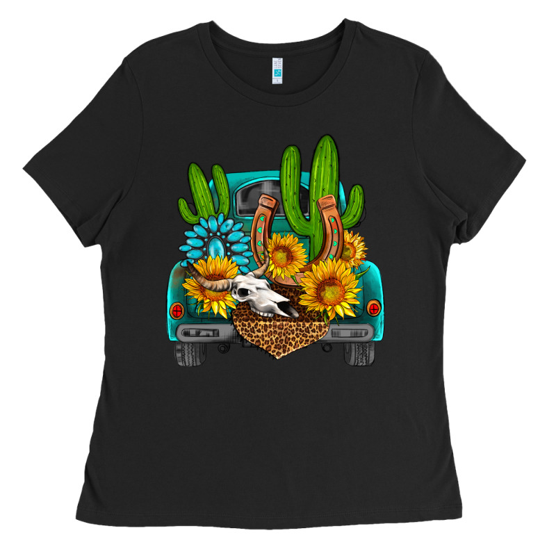 Western Truck Horseshoe Ladies Tee by HRA Design Shop | Teevron