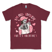 Burgundy dead inside but it's valentine's Classic Tee - MaliasSmallBusiness